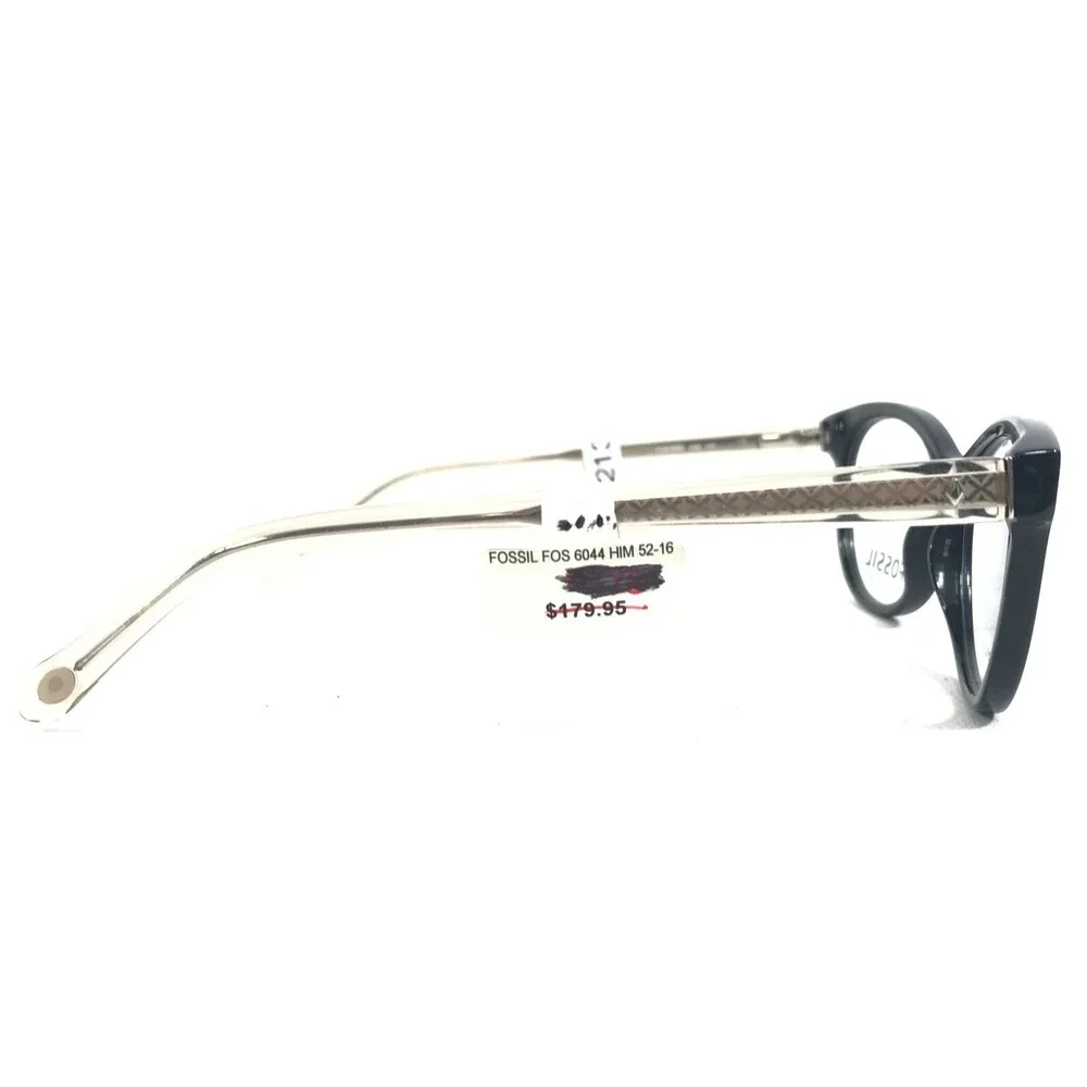 Fossil Eyeglasses Frames FOS6044 HIM Black Round Cat Eye Thick Rim 52-16-140